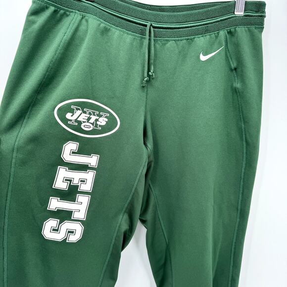 Nike NY Jets Sweatpants Mens Medium Cropped Jogger Green Therma-Fit Drawstring - Picture 2 of 7